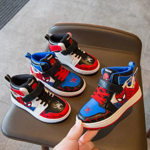 New Disney Children's Sports Shoes Baby Boy Girl Sneakers Cartoon Spiderman Spring Autumn Kids Heighten Running Basketball Shoes