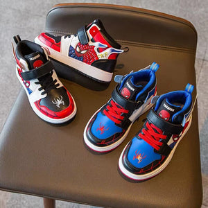 New Disney Children's Sports Shoes Baby Boy Girl Sneakers Cartoon Spiderman Spring Autumn Kids Heighten Running Basketball Shoes