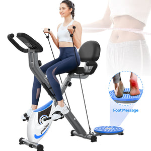 Pooboo 4in1 Folding Exercise Bike Indoor Cycling Bike Stationary Magne