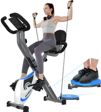 Load image into Gallery viewer, Pooboo 4in1 Folding Exercise Bike Indoor Cycling Bike Stationary Magne