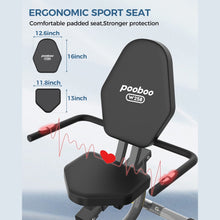 Load image into Gallery viewer, Pooboo Recumbent Exercise Bike Stationary Belt Drive Indoor Cycling Bi