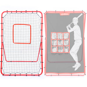 Patiassy Baseball Pitching Target and Rebounder Net 6*4ft- 2-in-1 Swit