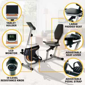 FITNESS REALITY R4000 Magnetic Tension Recumbent Bike with Workout Goa