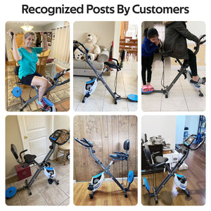 Pooboo 4in1 Folding Exercise Bike Indoor Cycling Bike Stationary Magne