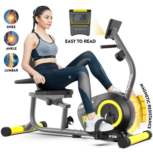 Pooboo Recumbent Exercise Bike Stationary Belt Drive Indoor Cycling Bi