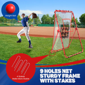 Patiassy Baseball Pitching Target and Rebounder Net 6*4ft- 2-in-1 Swit