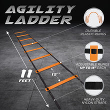 Load image into Gallery viewer, Yes4All Agility Ladder With Carry Bag, 8 Rungs, Orange