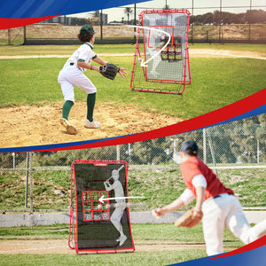 Patiassy Baseball Pitching Target and Rebounder Net 6*4ft- 2-in-1 Swit