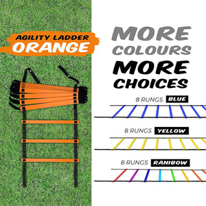 Yes4All Agility Ladder With Carry Bag, 8 Rungs, Orange