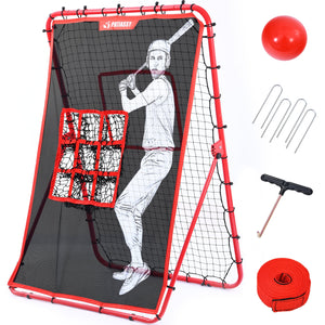 Patiassy Baseball Pitching Target and Rebounder Net 6*4ft- 2-in-1 Swit