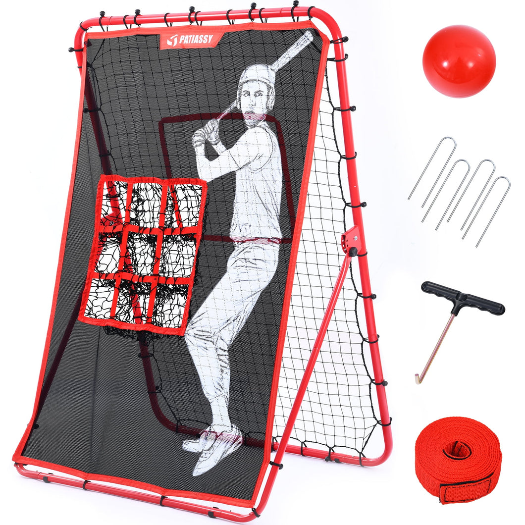 Patiassy Baseball Pitching Target and Rebounder Net 6*4ft- 2-in-1 Swit