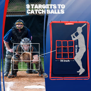 Patiassy Baseball Pitching Target and Rebounder Net 6*4ft- 2-in-1 Swit
