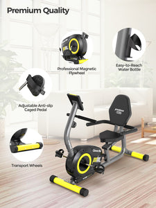 Pooboo Recumbent Exercise Bike Stationary Belt Drive Indoor Cycling Bi