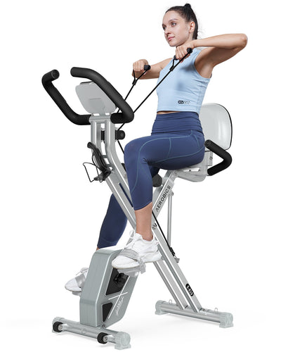 pooboo 3in1 Foldable Exercise Bike Indoor Cycling Bike Magnetic Statio