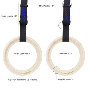 Wooden Gymnastic Rings For Home Gym&Cross Exercise Fitness