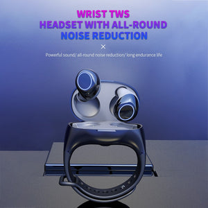 2 in 1 Bluetooth 5.0 Wireless Earbuds With Smart Wristband Watch