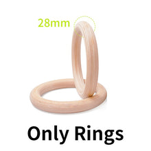 Load image into Gallery viewer, Procircle Wood Gymnastic Gym Rings with Adjustable Long Straps For Home Gym &amp; Cross Fitness