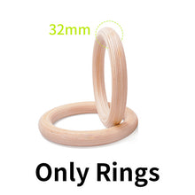 Load image into Gallery viewer, Procircle Wood Gymnastic Gym Rings with Adjustable Long Straps For Home Gym &amp; Cross Fitness