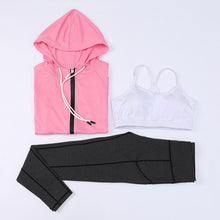 Load image into Gallery viewer, Women&#39;s Three-piece Yoga Suit with High Waist and Slim Body-building Suit