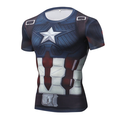 Marvel Avengers 4 Endgame Captain America Compression T shirt