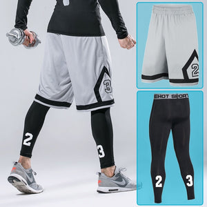 Men's  Shorts + Tights Basketball Sets
