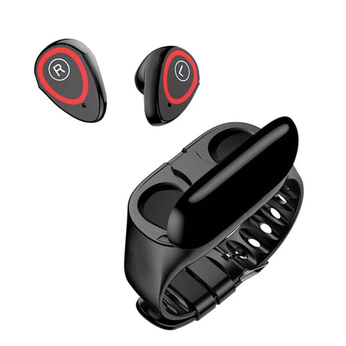 Wireless Bluetooth 5.0 ear buds with Fitness Smart Wristband for sport