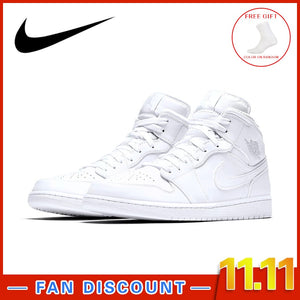 Nike Air Jordan 1 Mid AJ1 Men's Basketball Shoes Original Authentic Classic Fashion Outdoor Sports and Leisure New 554724-104