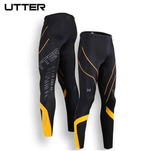 UTTER J6 Men Yellow Printing Compression Pants
